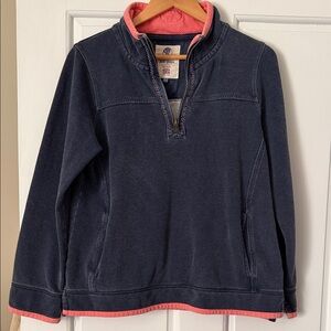 Fat Face Airlie Navy and Coral 1/4 Zip-Up Jacket size 10
